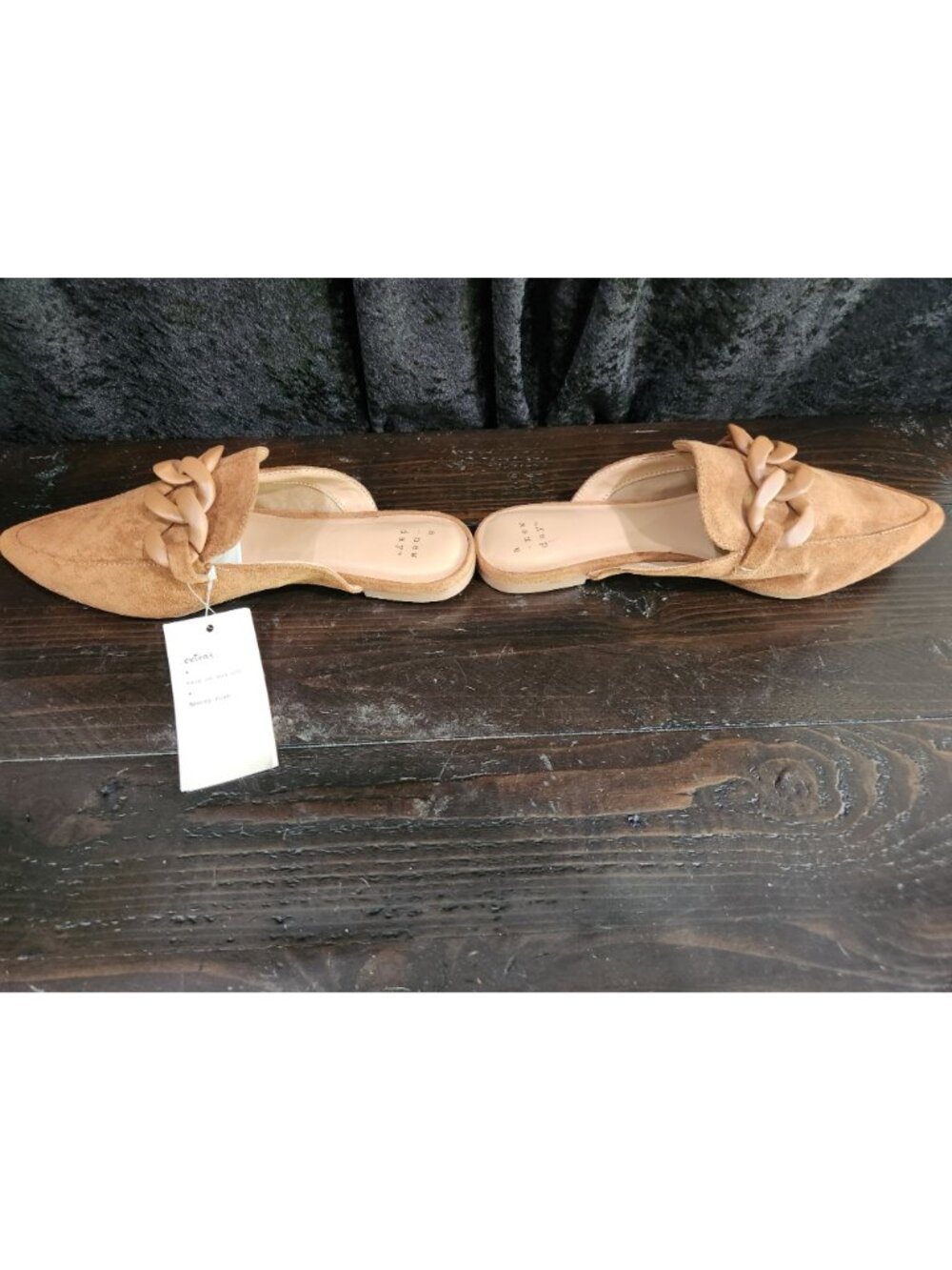 A New Day Amber Cognac Suedette Slip-on Mule Flats/Sz.6💥New with Tag💥 - Picture 2 of 9